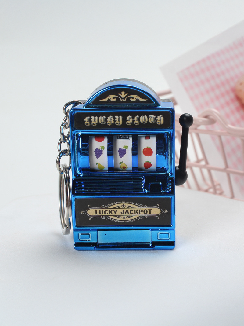 Mini Slot Machine Keychain Blue