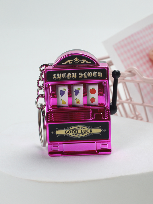 Mini Slot Machine Keychain Pink