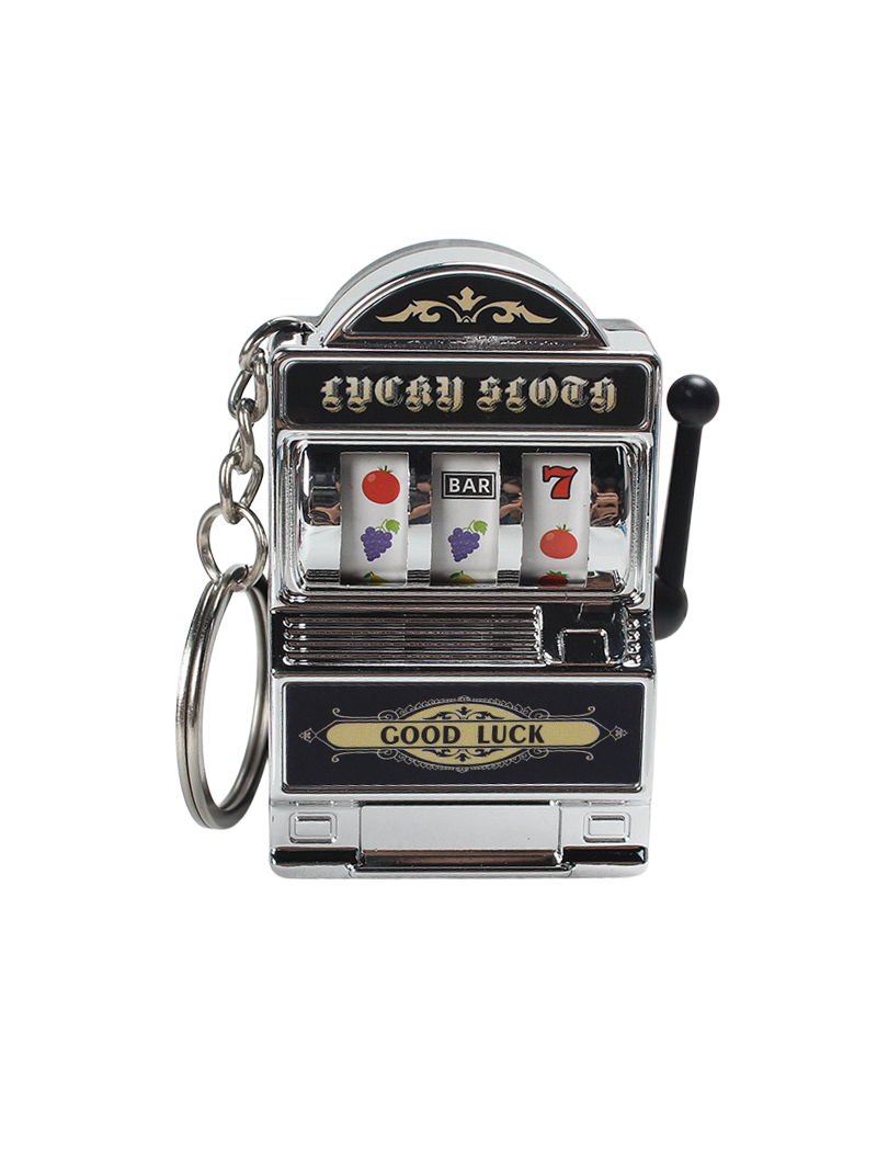 Mini Slot Machine Keychain Silver