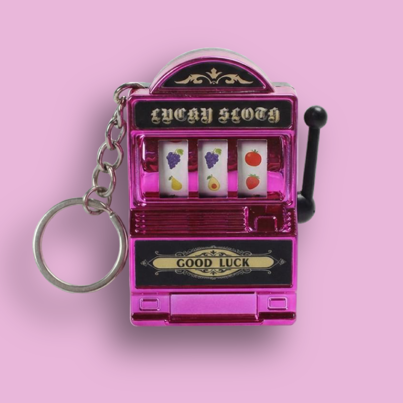 Mini Slot Machine Keychain Pink