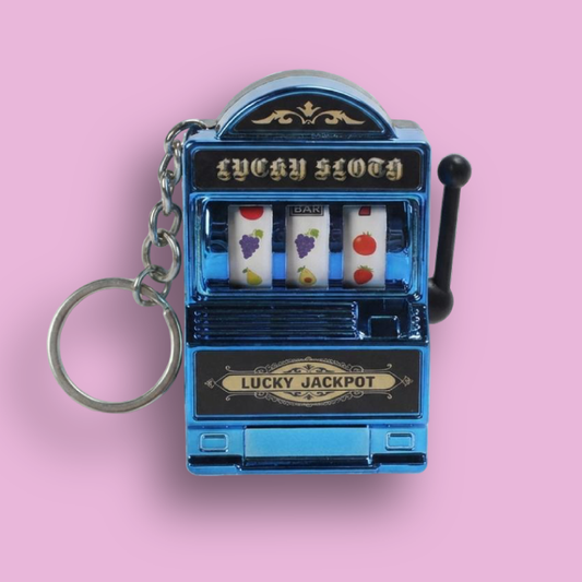 Mini Slot Machine Keychain Blue