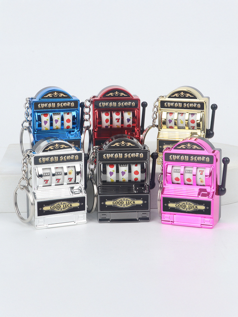 Mini Slot Machine Keychains Set